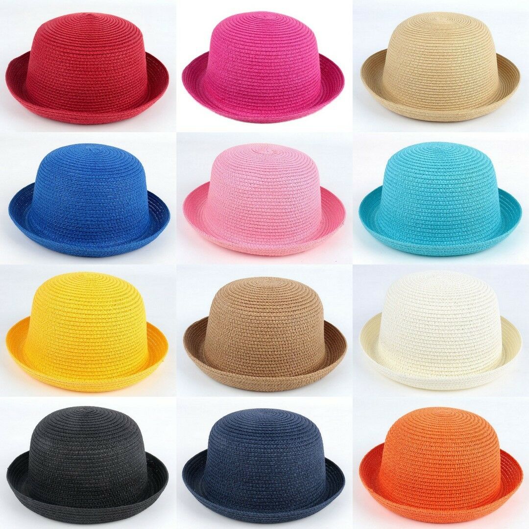 Bucket Hat Straw - Mistdawn Women Ladies Straw Bowler Derby